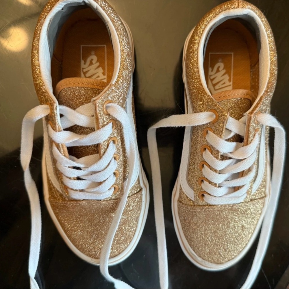 Vans Gold Glitter Sneakers